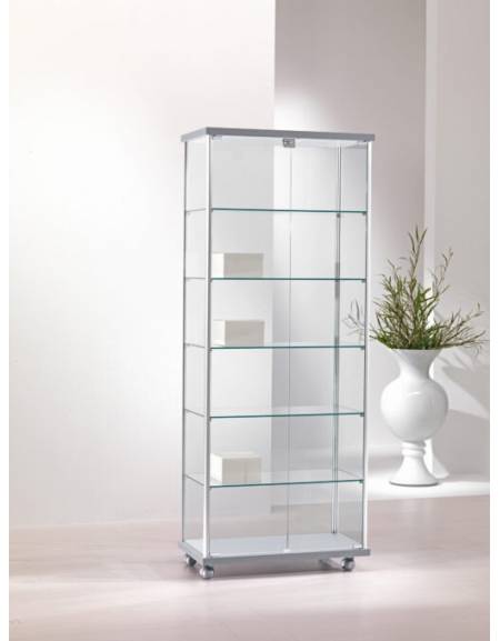 Vetrina con montanti in alluminio - profondità cm 39 - senza luci - cm 73 x 39 x 183h Vetrina con montanti in alluminio - profondità cm 39 - senza luci - cm 73 x 39 x 183h