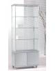 Vetrina con montanti in alluminio e mobile in kit h.43 cm - senza luci - cm 73 x 39 x 183h - Colore mobile e top silver