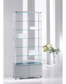 Vetrina con montanti in alluminio e mobile in kit h.43 cm - senza luci - cm 93 x 39 x 220h Vetrina con montanti in alluminio e mobile in kit h.43 cm - senza luci - cm 93 x 39 x 220h