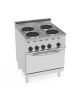 Cucina elettrica 4 piastre ermetiche tonde Ø 22cm, su forno elettrico ventilato GN1/1, pot. tot. Kw15,4 trifase - cm 70x70x85h