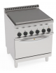 Cucina tuttapiastra elettrica, 4 zone cottura, su forno elettrico ventilato GN1/1 - potenza tot. Kw 13 trifase - cm 70x70x85h