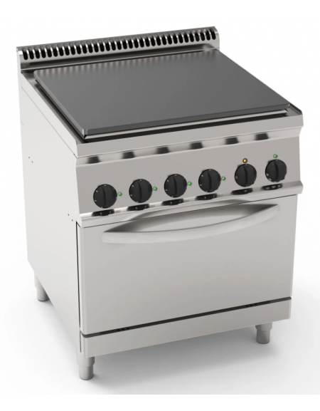 Cucina tuttopiastra elettrrica trifase-12,7kw, piastra cm 64,7x56,6, dim. tot. cm 70x70x85h