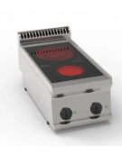 Cucina elettrica in vetroceramica trifase-4,3kw da banco, 2 zone di cottura - cm 35x70x28h