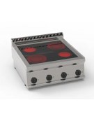 Cucina elettrica in vetroceramica trifase-8,6kw da banco, 4 piani di cottura - cm 70x70x28h