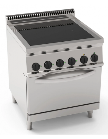 Cucina elettrica in vetroceramica trifase-13,3kw, con 4 piani di cottura, con forno elettrico - cm 70x70x85h