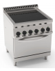 Cucina elettrica in vetroceramica, 4 zone cottura, su forno elettrico statico GN2/1, camera 57,5x65x30h - Dimensioni cm 70x70x85