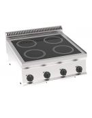 Cucina elettrica ad induzione da banco trifase-14kw, 4 zone di cottura - Adatta a pentole fondo liscio - cm 70x70x28h