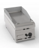 Fry-Top a gas da banco, 1 zona cottura, piastra rigata cm 34,6x56,4, potenza gas Kw 7 - cm 35x70x28h
