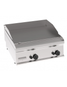 Fry-Top a gas da banco, 2 zona cottura, piastra liscia cm 69,6x56,4, potenza gas Kw 14 - cm 70x70x28h
