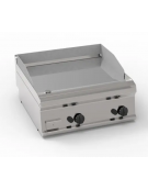 Fry-Top a gas da banco, 2 zona cottura, piastra liscia cromata cm 69,6x56,4, potenza gas Kw 14 - cm 70x70x28h
