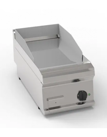 Fry-Top elettrico da banco, 1 zona cottura, piastra liscia cromata cm 34,6x56,4, pot. totale Kw 3,9 trifase - cm 35x70x28h