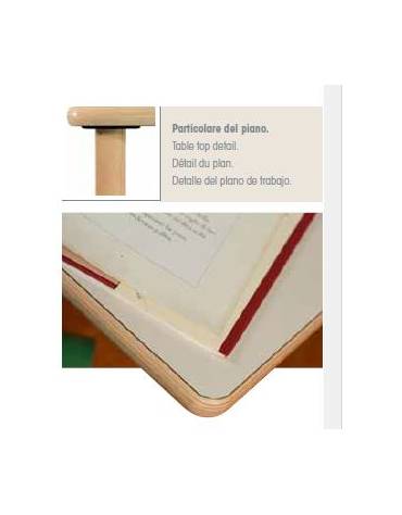 TAVOLO RETTANGOLARE PIANO LATTE IN LEGNO CM  128X64X53H