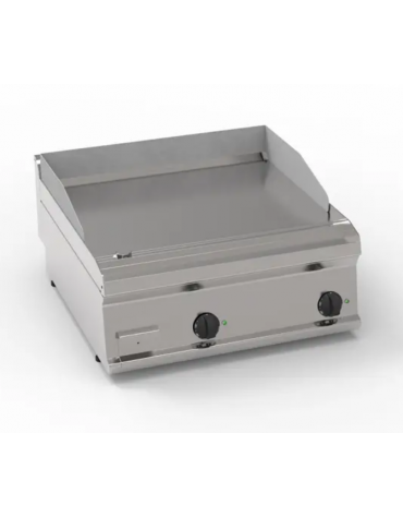 Fry-Top elettrico da banco, 2 zona cottura, piastra liscia cm 69,6x56,4, potenza tot. Kw 7,8 trifase - cm 70x70x28h