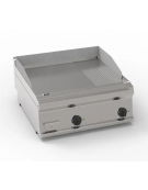Fry-Top elettrico da banco, piastra 1/3 rigata + 2/3 liscia,  2 zone cottura - potenza tot. Kw 7,8 trifase - cm 70x70x28h