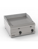 Fry-Top elettrico da banco, 2 zona cottura, piastra rigata cm 69,6x56,4, potenza tot. Kw 7,8 trifase - cm 70x70x28h