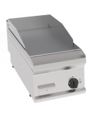 Fry-Top elettrico da banco, singola piastra liscia cromata spazzolata cm 34,6x56,4, potenza tot. Kw 3,9 trifase - cm 35x70x28h