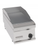 Fry-Top elettrico da banco, 1 zona cottura, piastra rigata spazzolata cm 34,6x56,4, potenza tot. Kw 3,9 trifase - cm 35x70x28h