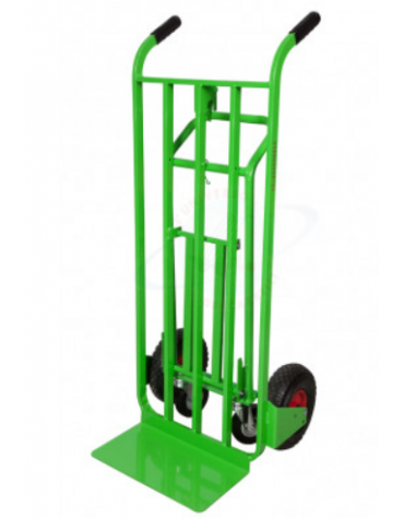 Carrello "3 in 1" Trasformabile - 2 Ruote pneumatiche cerchio acciaio Ø cmmm 26 - 2 Ruote girevoli Ø cm 12,5 - cm 56 x 55 x 125h