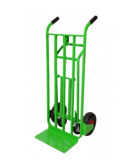 Carrello "3 in 1" Trasformabile - 2 Ruote pneumatiche cerchio acciaio Ø cmmm 26 - 2 Ruote girevoli Ø cm 12,5 - cm 56 x 55 x 125h