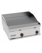 Fry top elettrico da banco, 7,8 kw, piastra doppia liscia cromata spazzolata - zona di cottura cm 69,6x56,4 - cm 70x70x28h