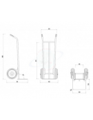 Carrello portacasse con 2 ruote pneumatiche cerchio nylon Ø mm 260 - cm 45x110