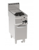 Friggitrice a gas su mobile, 1 vasca da Lt 14, con scambiatori di calore - potenza totale kw 11,5 - cm 35x70x85h