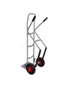Carrello portacasse in acciaio inox con scivolo -  2 ruote Ø mm 260 - cm 49x130h