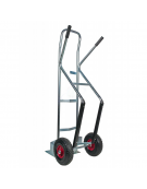 Carrello portacasse zincat0 - 2 ruote pneumatiche antiforatura cerchio acciaio Ø cm 26 - cm 49x135h