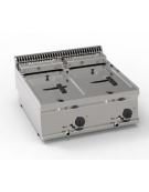 Friggitrice elettrica da banco, 2 vasche da Lt 8+8, con scambiatori di calore - potenza totale 12 kw trifase - cm 70x70x28h