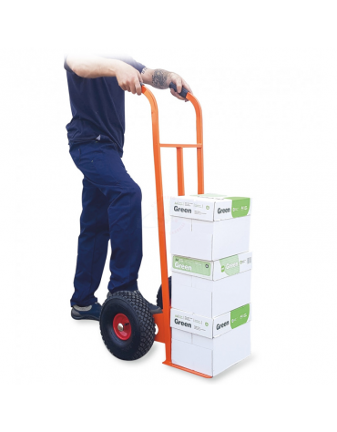 Carrello portacasse - 2 ruote pneumatiche cerchio acciaio Ø 300 - cm 49x60x125