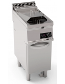 Friggitrice elettrica freestandng con controllo elettronico, 10,8kw, 2 vasche dim. cm 25x49,5x29h - 14lt - dim tot. cm 35x70x85h