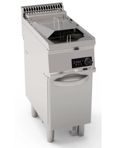 Friggitrice elettrica freestandng con controllo elettronico, 10,8kw, 2 vasche dim. cm 25x49,5x29h - 14lt - dim tot. cm 35x70x85h