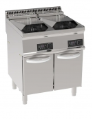 Friggitrice elett. freestandng con controllo elettronico, 21,6kw, 2 vasche dim. cm 25x49,5x29h - 14+14lt - dim tot. cm 70x70x85h