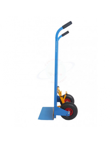 Portacasse piastra grande-scaricafacile  - 2 ruote pneumatiche cerchio acciaio Ø cm 26 - cm 50x55X126h