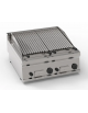 Griglia gas a pietra lavica da banco, 2 griglie inox a V da cm 30x48 cad. - potenza gas tot. Kw 13,8  - dim tot. cm 70x70x28h