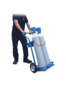 Portabombole biposto con cassetta lt.14 per bombole Ø cm 17 - cm 59x44,5x97h - Pala di carico cm 43x20