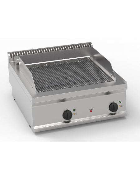 Griglia elettrica ad acqua da banco - con cottura diretta su resistenze - 2 zone cottura - trifase Kw 8,2 - cm 70x70x28h