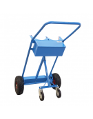 Carrello biposto per Bombole lt.40/50 con Ruote Antiforatura e Maniglione - Terza Ruota Posteriore