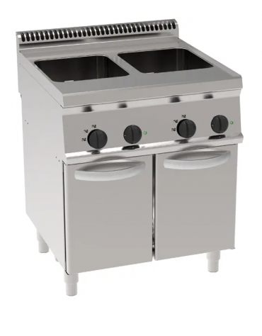Cuocipasta elettrico trifase GN2/3-9,6kw, in acciaio in acciaio inox AISI 316, 2 vasche da 23+23 litri di capacità - cm 70x70x85 Cuocipasta elettrico trifase GN2/3-9,6kw, in acciaio in acciaio inox AISI 316, 2 vasche da 23+23 litri di capacità - cm 70x70x85