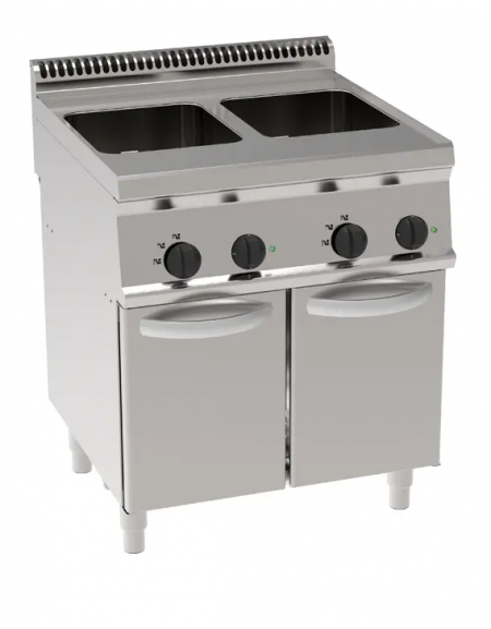 Cuocipasta elettrico trifase GN2/3-9,6kw, in acciaio in acciaio inox AISI 316, 2 vasche da 23+23 litri di capacità - cm 70x70x85 Cuocipasta elettrico trifase GN2/3-9,6kw, in acciaio in acciaio inox AISI 316, 2 vasche da 23+23 litri di capacità - cm 70x70x85