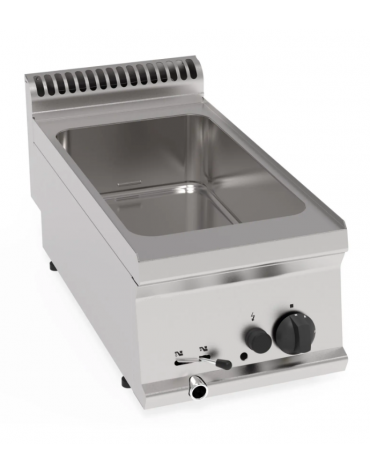 Bagnomaria a gas da banco, 1 vasca da cm 30,5x51x16,5, capacità GN1/1 - potenza gas tot. Kw 2 - cm 35x70x28h