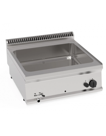 Bagnomaria a gas da banco, 1 vasca da cm 63x51x16,5, capacità GN2/1 - potenza gas tot. Kw 2 - cm 70x70x28h Bagnomaria a gas da banco, 1 vasca da cm 63x51x16,5, capacità GN2/1 - potenza gas tot. Kw 2 - cm 70x70x28h