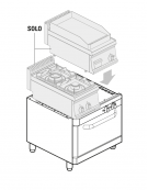 Base forno elettrico ventilato - camera cm 57x51,5x30h, capacità teglie 5xGN1/1 - trifase Kw 5 - cm 70x70x57h