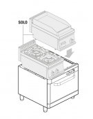 Base forno elettrico statico - camera cm 57,5x65x30h, capacità teglie 4xGN2/1 - trifase Kw 5,3 - cm 70x70x60h