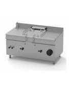 BRASIERA A GAS 120 LT. RIB. MANUALE - Vasca fondo ferro - con coperchio -CM. 120X90X90H.