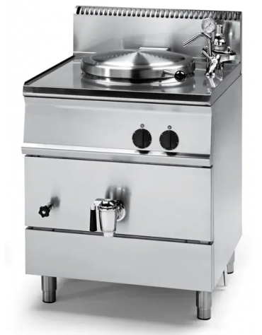 Pentola elettrica indiretta - 1 vasca in AISI 316, capacità Lt 50, dim. vasca cm Ø40x45h - trifase Kw 9 - cm 70x70x85h
