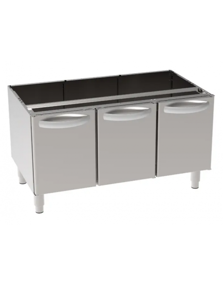 Vano neutro in acciaio inox AISI 304 con 3 porte, dim. vano cm 104,5x57x4h - dim. tot. cm 105x57,5x60h