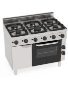 Cucina a gas 6 fuochi, 3x3,3Kw + 3x5,2KW - su forno elettrico ventilato, camera cm 46x41,5x32h - cm 105x65x85h