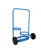 Carrello portabombole lt.2  - 2 ruote gommate Ø cm 15 - Ossigeno/ GPL  - cm 51x67h