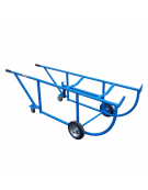 Portafusti ribaltabile 2 ruote in gomma piena Ø cm 20 - 2 ruote girevoli Ø cm 8 - cm 60x170x52,8h